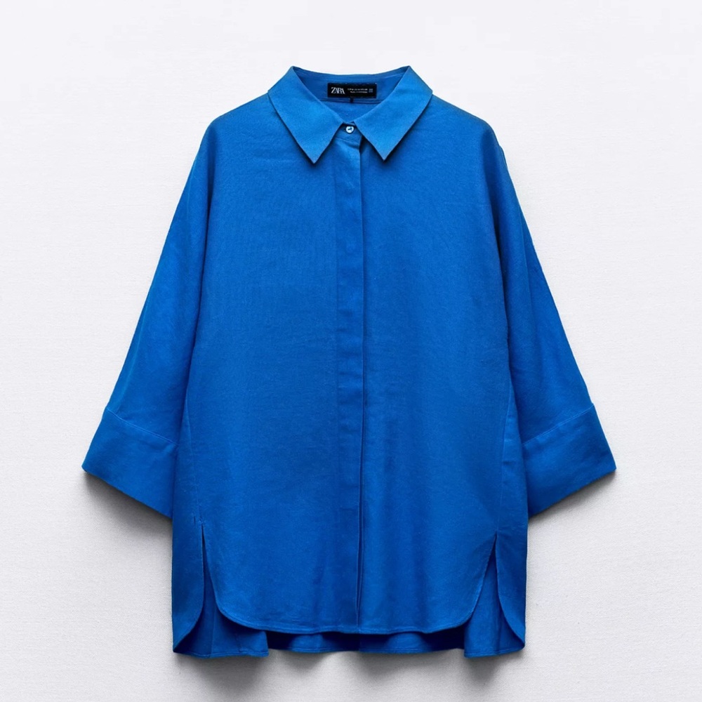 Zara Oversized Linen Blend Shirt